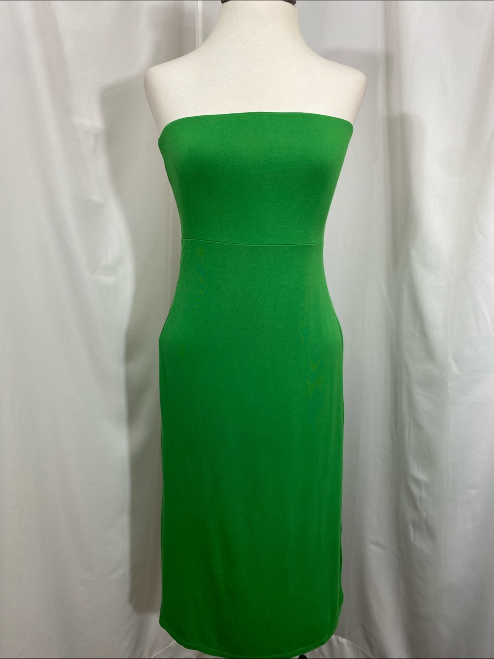 NWT See you Monday Green Strapless Bodycon Midi Dress Size L